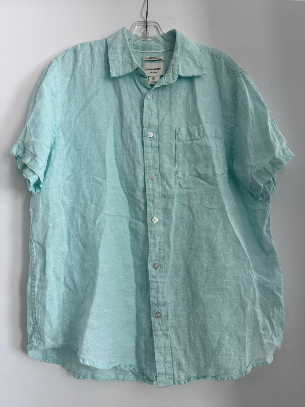 Thom Aaron 100% European Flax Linen Button Down Shirt Size L